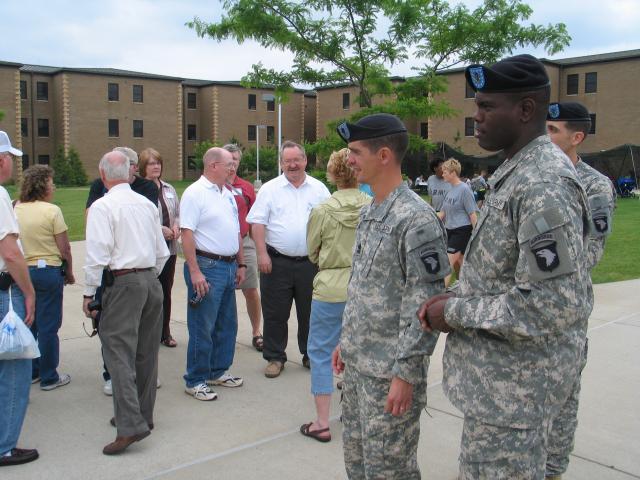 Top Bassett and his NCO's welcome us to the current Charlie Company