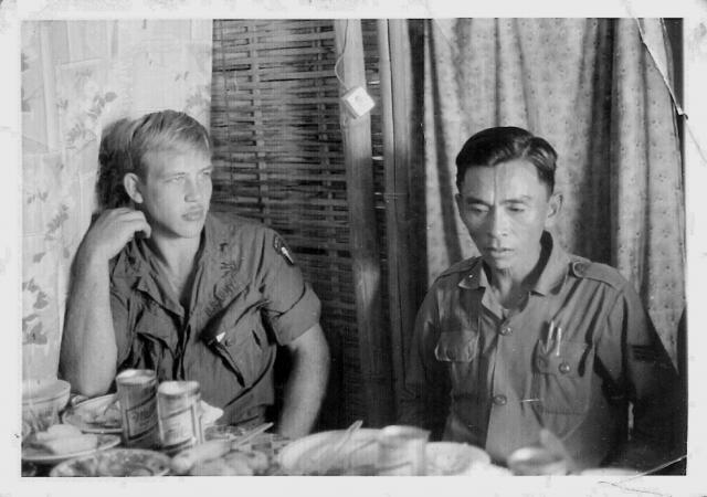 Chris and a ARVN guest at Hap's wedding